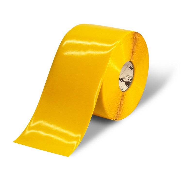 Mighty Line 6" Yellow Solid Color Tape - 100' Roll