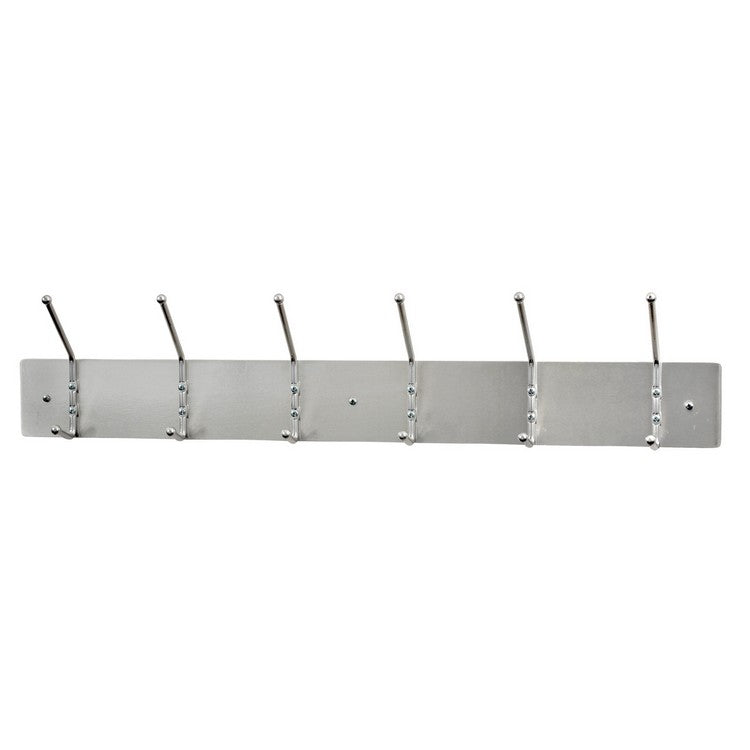 Ex-Cell Satin Aluminum Wall Mounted Coat & Hat Rack