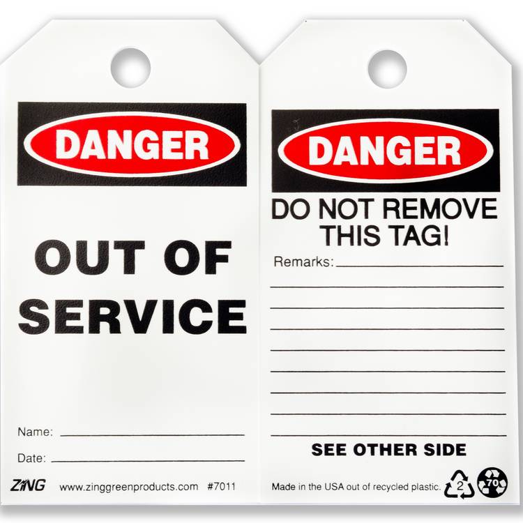 ZING Eco Safety Tag, 10/Pack- Model 7011