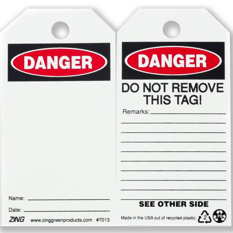 ZING Eco Safety Tag, 10/Pack- Model 7013