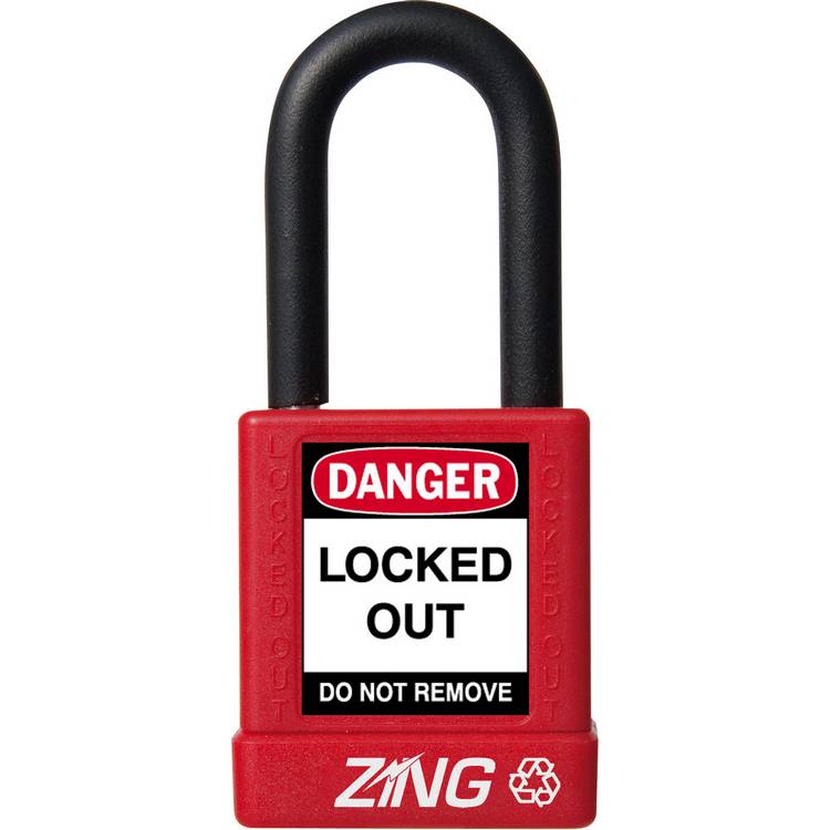 ZING Padlock, Keyed Different, Red- Model 7030