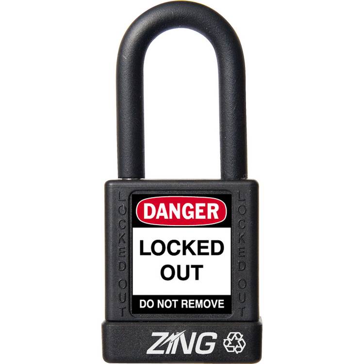 ZING Padlock, Keyed Different, Black- Model 7036