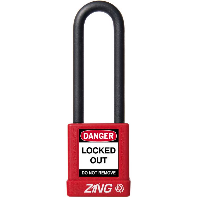 ZING Padlock, Keyed Different, Red- Model 7046