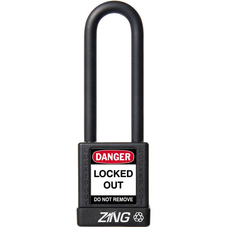 ZING Padlock, Keyed Different, Black- Model 7052