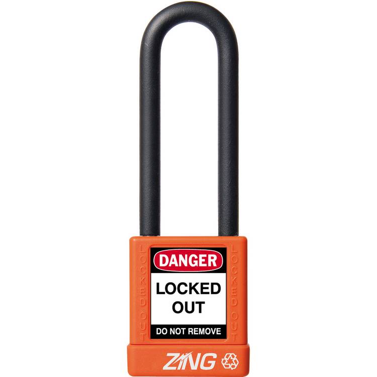 ZING Padlock, Keyed Different, Orange- Model 7058
