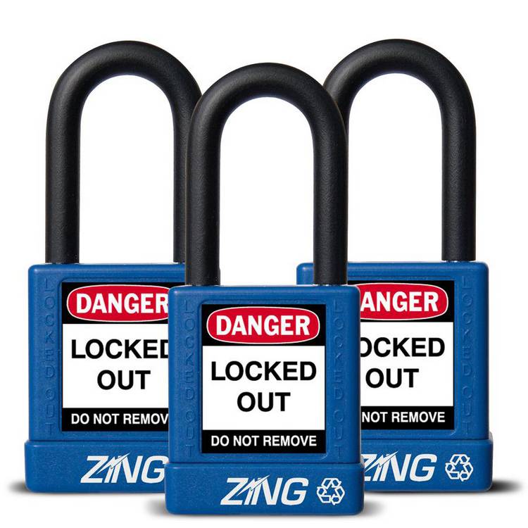 ZING Padlock, Keyed Alike Set (3), Blue- Model 7064