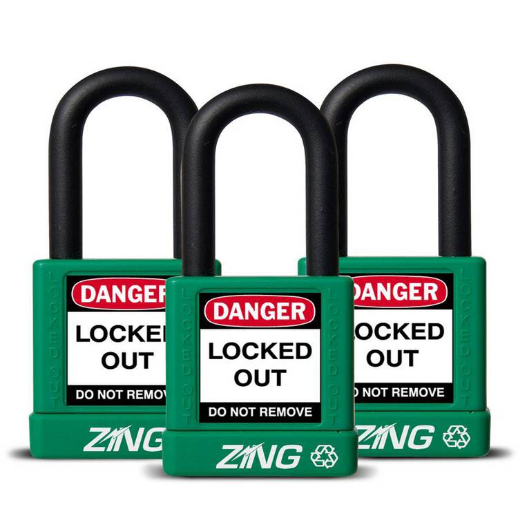 ZING Padlock, Keyed Alike Set (3), Green- Model 7066