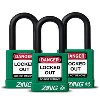 Thumbnail for ZING Padlock, Keyed Alike Set (3), Green- Model 7066