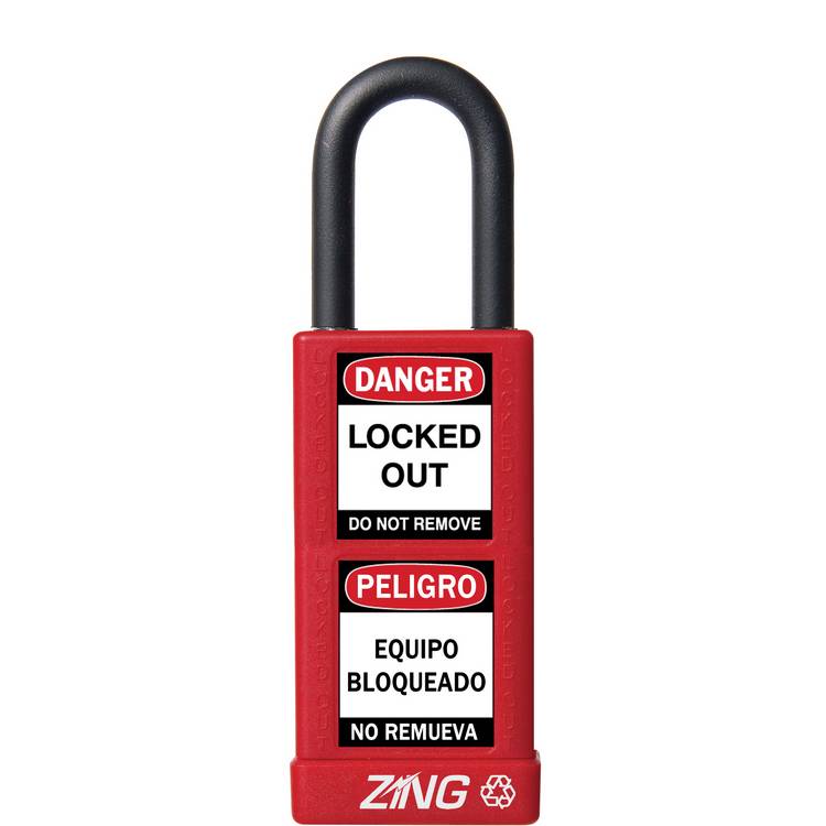 ZING Padlock, Keyed Different, Red- Model 7070