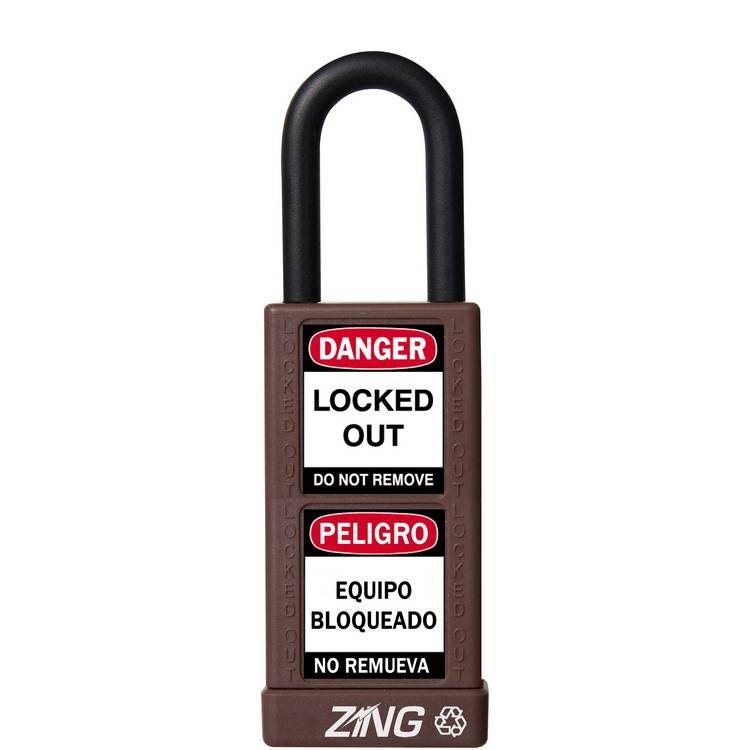 ZING Padlock, Keyed Different, Brown- Model 7084