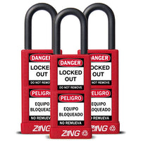 Thumbnail for ZING Padlock, Keyed Alike Set (3), Red- Model 7086