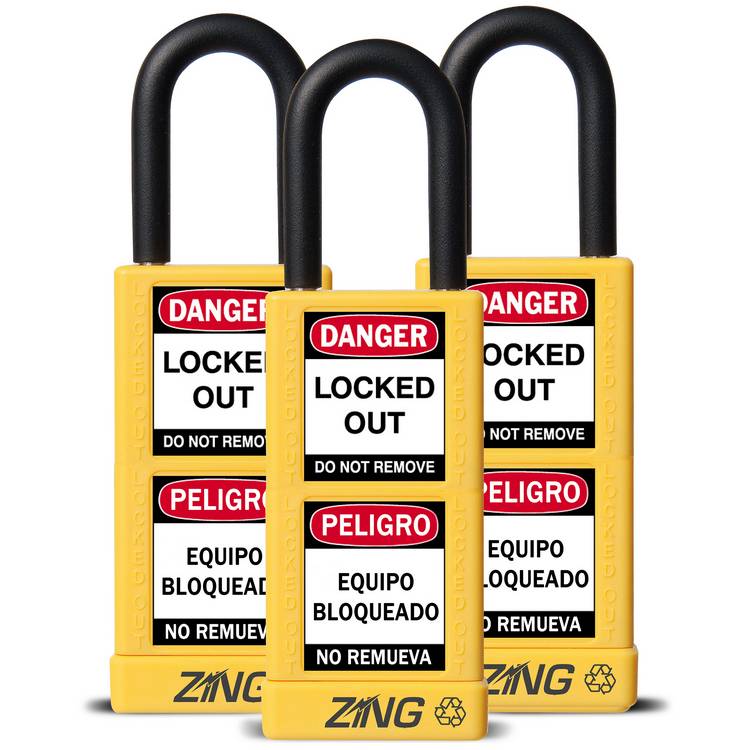 ZING Padlock, Keyed Alike Set (3), Yellow- Model 7092