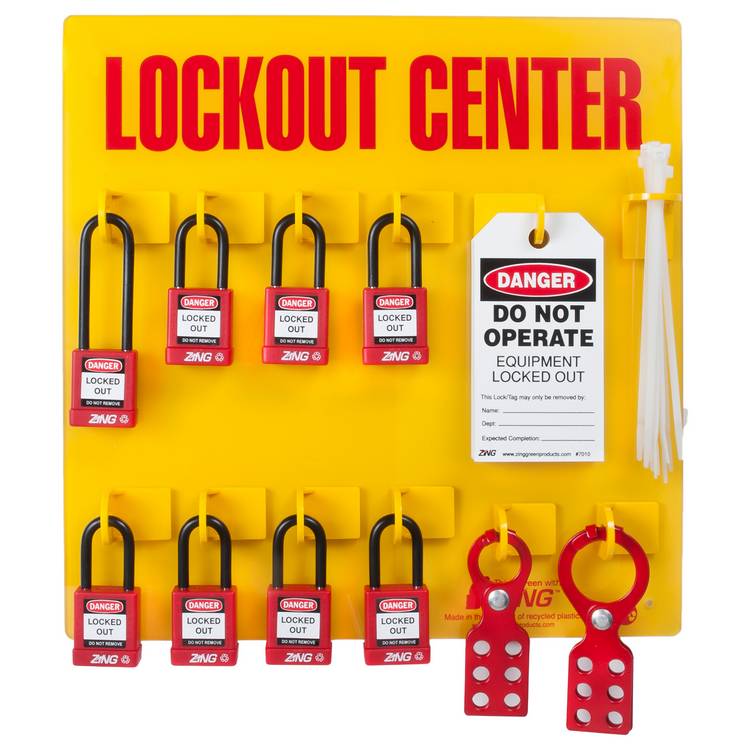 ZING Lockout Station, 8 Padlock Stocked- Model 7114