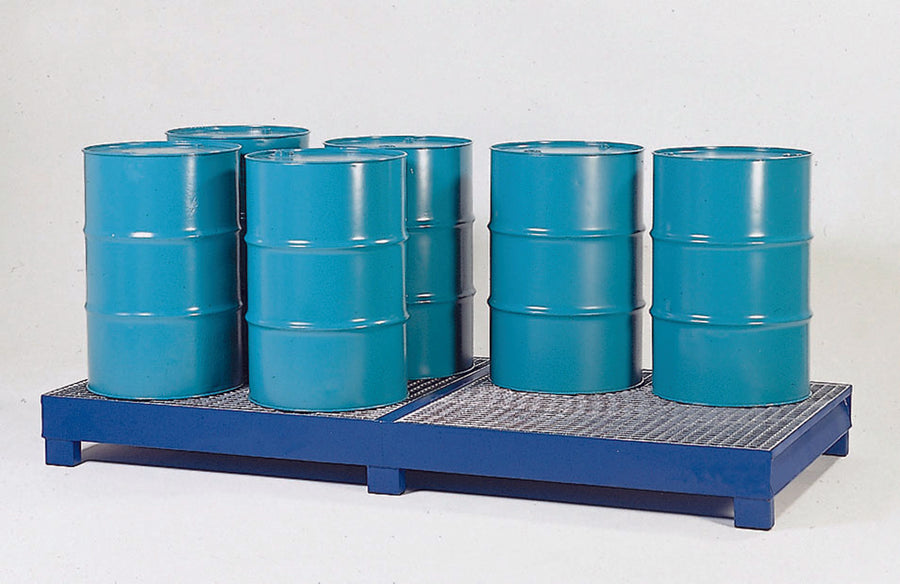 8-Drum Steel Pallet with Grating