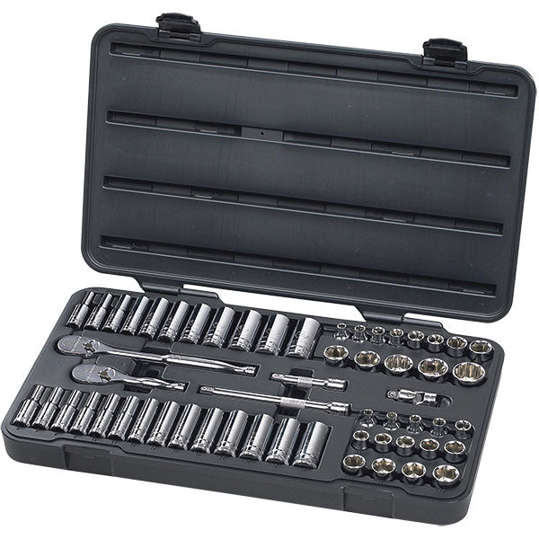 GearWrench® 57-Piece, 6-Point Standard & Deep Mechanics Tool Set, SAE/Metric, 3/8" Drive, 1/Each