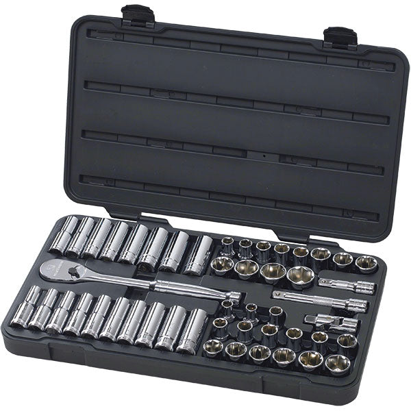 GearWrench® 49-Piece, 6-Point Standard & Deep Mechanics Tool Set, SAE/Metric, 1/2" Drive, 1/Each