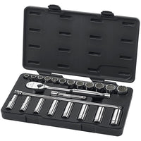 Thumbnail for GearWrench® 23-Piece, 6-Point Deep & 12-Point Standard Mechanics Tool Set, SAE, 1/2
