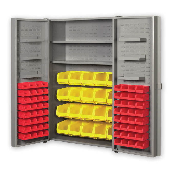 Pucel 38"W x 72"H 64 Bin Pocket Door Cabinet