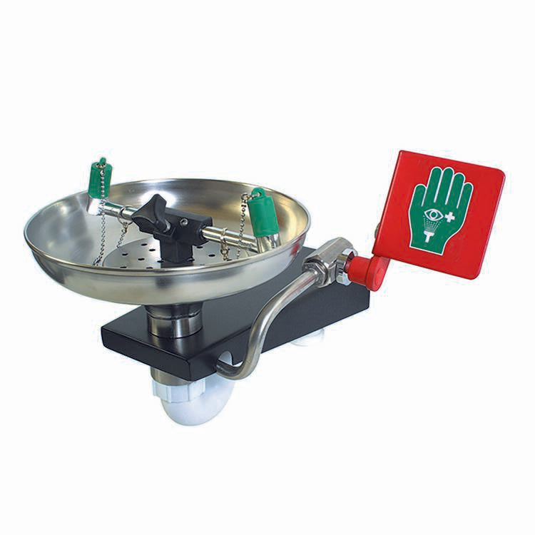 Hughes Eye/Face Wash, Wall Mount, Open Stainless Steel Bowl