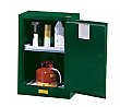 Thumbnail for Justrite 12-Gallon Sure-Grip EX Self-Closing Countertop Cabinet - Green Pesticide