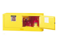 Thumbnail for Justrite 12-Gallon Sure-Grip EX Manual-Close Piggyback Cabinet - Yellow