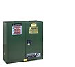 Justrite 30-Gallon Sure-Grip EX Self-Closing Cabinet - Green Pesticide