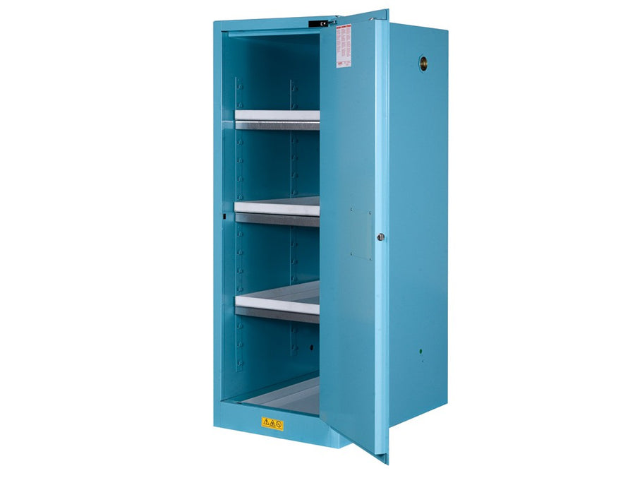 Justrite 54-Gallon Sure-Grip EX Self-Closing Deep Slimline Acid Cabinet - Blue