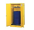 Thumbnail for Justrite 55-Gallon Sure-Grip EX Self-Closing Drum Storage Cabinet - Yellow