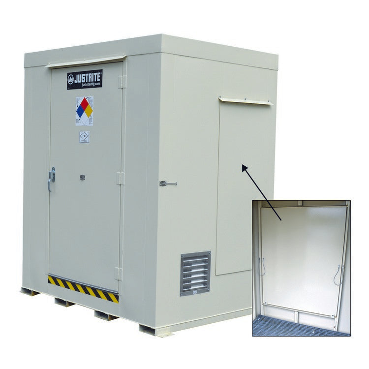 OUTDOOR SAFETY LOCKER, NON-COMBUSTIBLE, 2 DRUM, EXPLOSION RELIEF PANELS