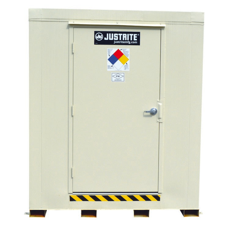 OUTDOOR SAFETY LOCKER, 2-HOUR FIRE-RATED, 4 DRUM, EXPLOSION RELIEF PANELS