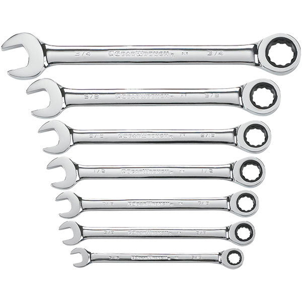 GearWrench® 7-Piece, 12-Point Ratcheting Combination Wrench Set, SAE, 1/Each