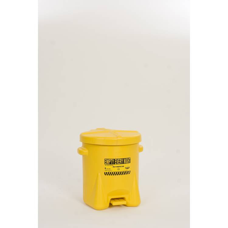 6G Yellow Safety Poly Oily Waste Can - Model 933-FLY