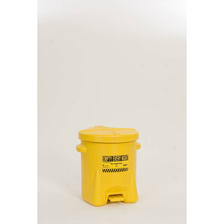 6G Yellow Safety Poly Oily Waste Can - Model 933-FLY