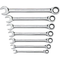 Thumbnail for GearWrench® 7-Piece, 12-Point Ratcheting Combination Wrench Set, Metric, 1/Each