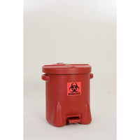 Thumbnail for 14G Red Safety Poly Oily Waste Can - Model 947BIO