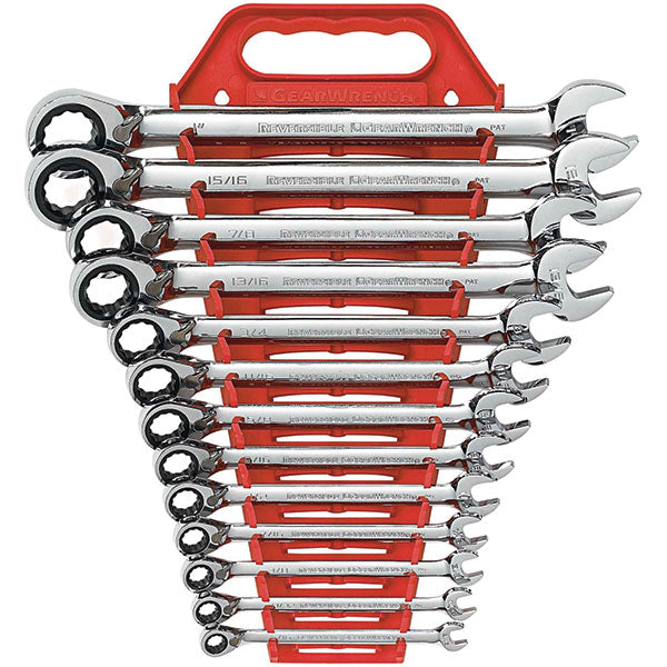 GearWrench® 13-Piece, 12-Point Reversible Ratcheting Combination Wrench Set, SAE, 1/Each 