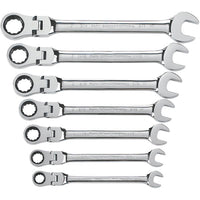 Thumbnail for GearWrench® 7-Piece, 12-Point Flex Head Ratcheting Combination Wrench Set, SAE, 1/Each
