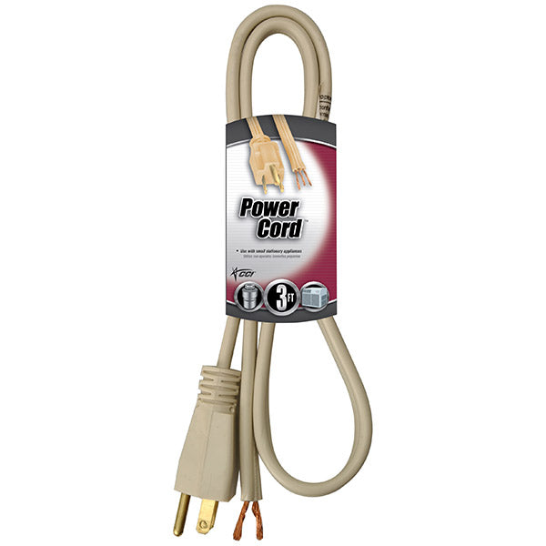 Southwire® Replacement SPT-3 Power Supply Cord, 3', Beige, 1/Each