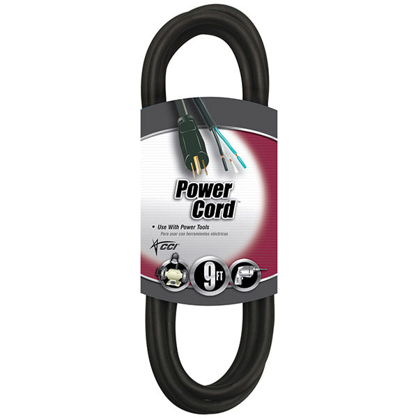 Southwire® Replacement SJEO Power Supply Cord, 16/3 ga, 13 A, 9', Black, 1/Each