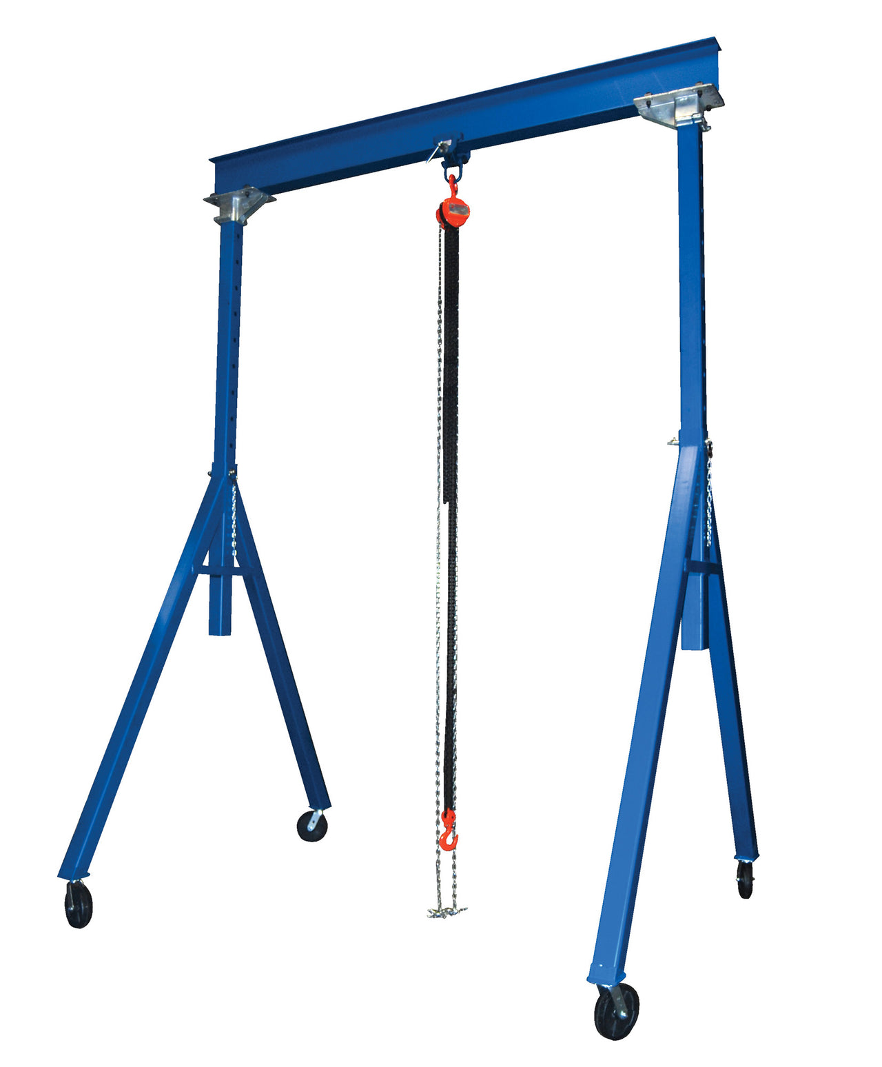 Adjustable 2,000 Cap Steel Gantry Crane w/ Length/Height: 10'/6" & I-Beam Range: 10'6" to 16'