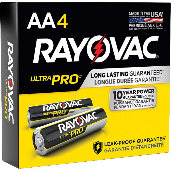 Rayovac® Ultra Pro™ AA Alkaline Batteries, Vending Box, 4/Pkg
