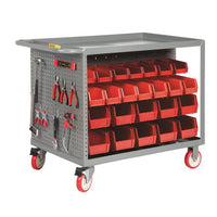 Thumbnail for Bin Cart with Pegboard Tool Storage - Model BC2436TLPB