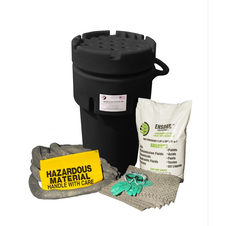 Black Diamond Wheeled 50 Gallon Poly-SpillPack Drum Spill Kit - Universal