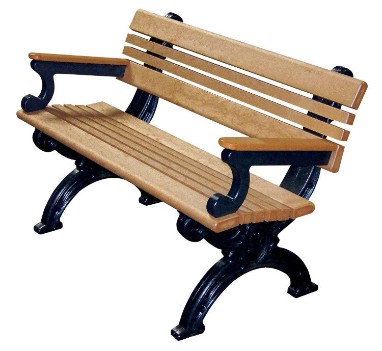 BENCH CAMBRIDGE WITH ARMS 48 BK FRAME CE