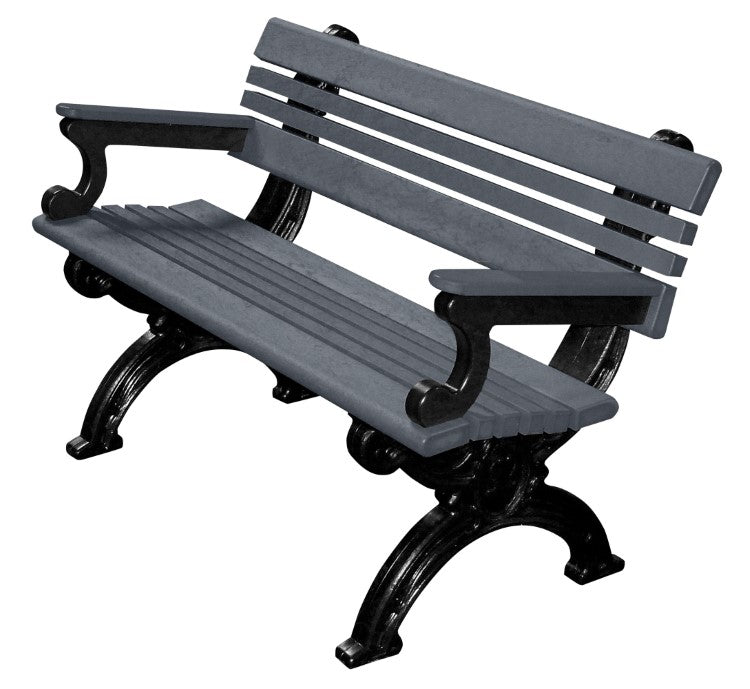 BENCH CAMBRIDGE WITH ARMS 48 BK FRAME CH