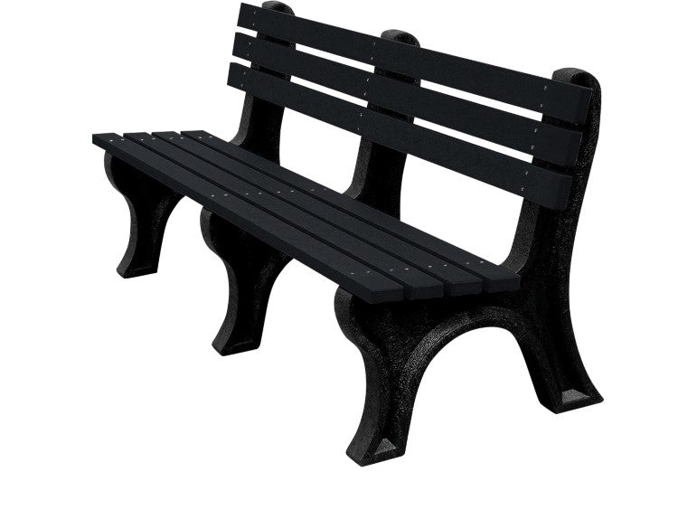 BENCH ECONOMY BACKED 72 BK LEG BLACK SEA