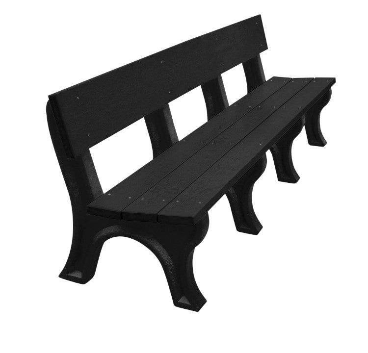 BENCH LANDMARK BACKED 96 BK LEG BLACK SE