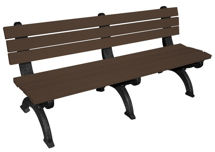 BENCH MONARQUE BACKED 72 BK LEG BROWN SE