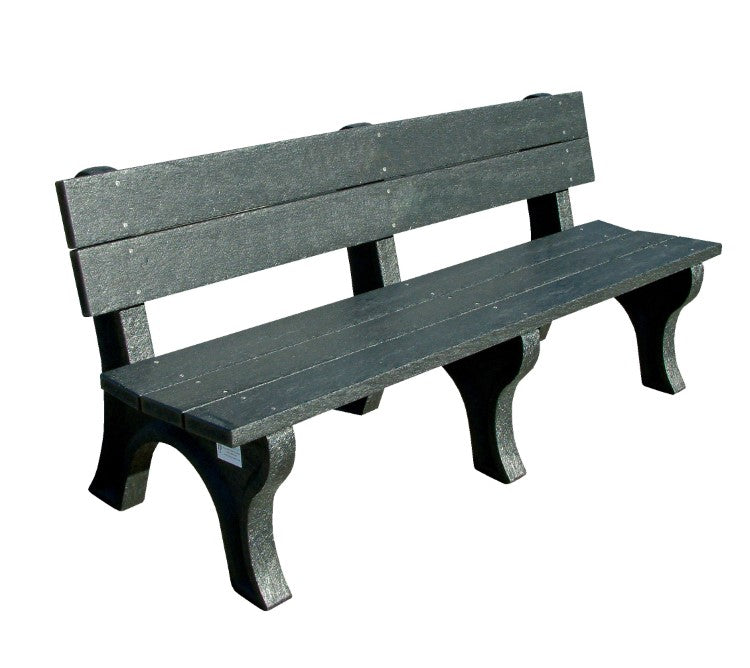 BENCH TRADIBACKED 72 BK LEG BLACK SEAT