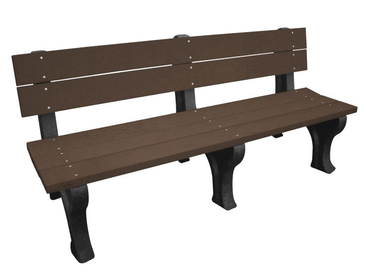 BENCH TRADIT BACKED 72 BK LEG BROWN SEAT